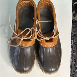L.L. Bean Men's Brown and Tan Rain Boots,size 9